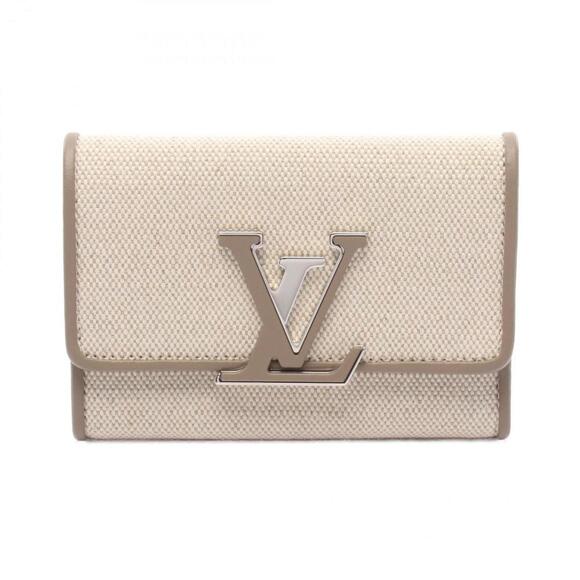 LOUIS VUITTON Beige Leather Wallet - Picture 1 of 6